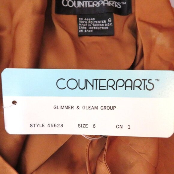 Vintage 80s Counterparts Womens Copper Satin Camisole & Pleated Pants Set Small - Picture 11 of 12